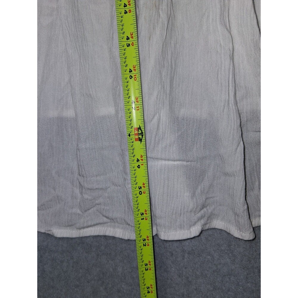 Z Supply Smocked tiered Crinkle Gauze Maxi Dress Size L White Cottagecore Boho - Picture 8 of 12